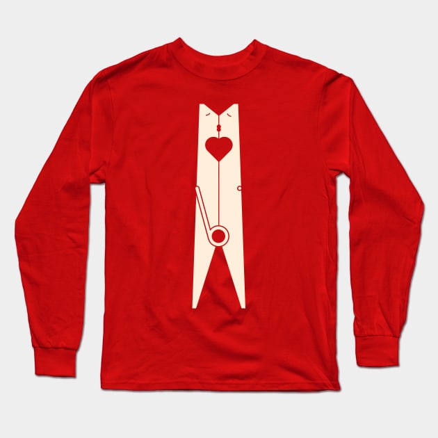 Clothespin kiss Long Sleeve T-Shirt by viktorhertz